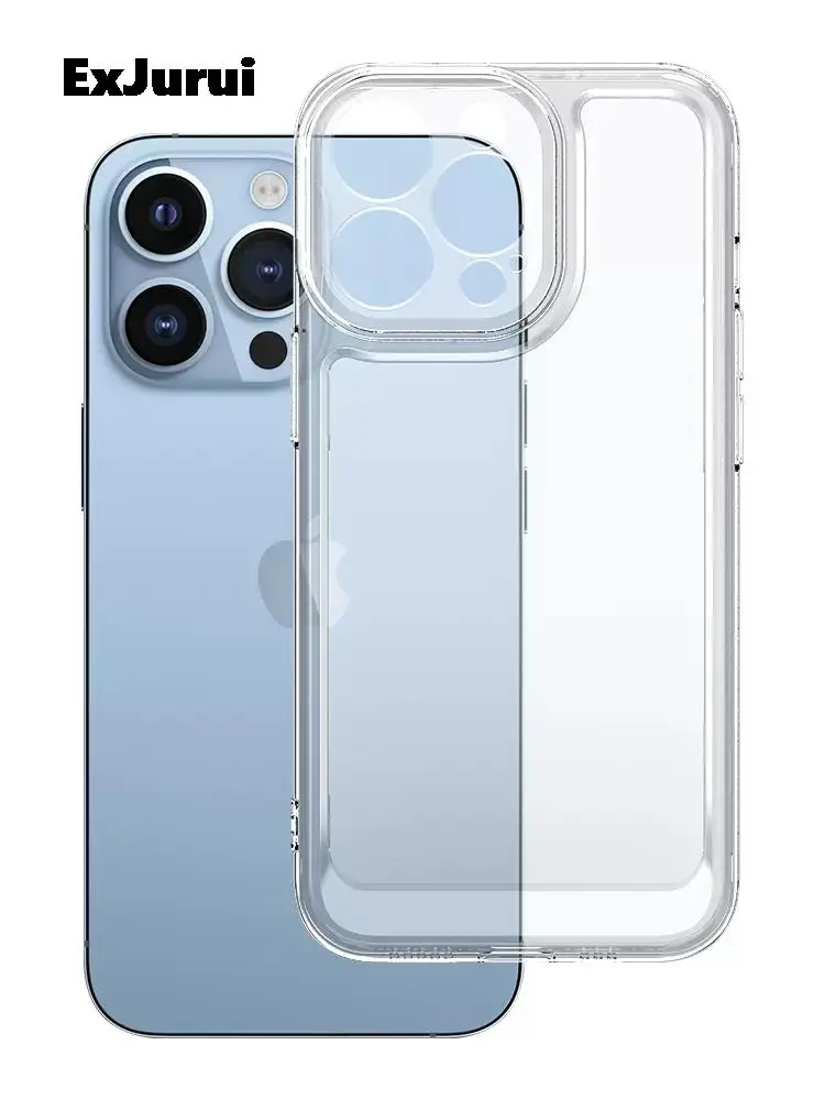 Luxury Transparent Shockproof Armor Case for iPhone 15 14 13 12 Mini 11 Pro X XR XS Max 7 8 Plus Clear Bumper Hard Acrylic Cover