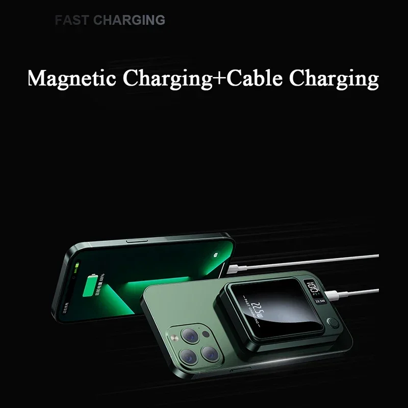 VIVO 100000mAh Magnetic Wireless Power Bank Fast Charging For Magsafe Portable Digital Display For iphone Huawei Samsung – Image 2